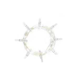 Perfect Holiday Photo Clip String Lights Decorative Ambient Lighting Battery Operated 36 LED Iridescent Clips White Glow
