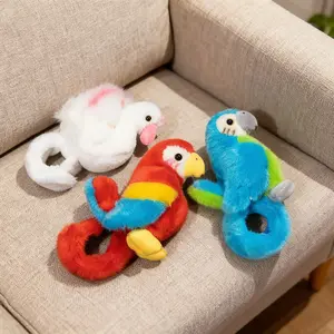 6.3in Plush Slap Bracelet Parrot Flamingo  Bird Wristband Toy Wearable Party Favors Easter Basket Stuffer Backpack Decoration Birthdaygift Decor plushies stuffed animals valentine gifts for bf cute boyfriend gifts girlfriend gift Men gifts toys