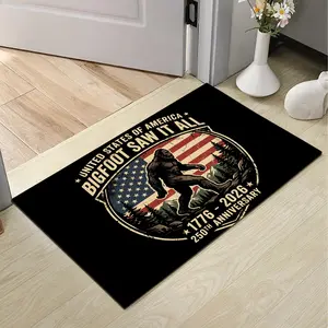Bigfoot Saw It All Doormat 1776-2026 - USA 250th Anniversary Welcome Mat - Patriotic Sasquatch American Flag Decor - Vintage Indoor Outdoor Entrance Rug - Unique Gift for Bigfoot Fans