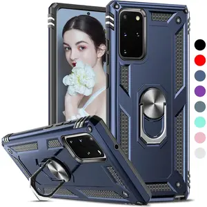 for Galaxy-Note-20-Case: Heavy Duty Samsung Galaxy Note 20 Case with Ring Stand, Military-Grade Protective Phone Case Cover with Magnetic Kickstand for Samsung Note 20 5G, Blue