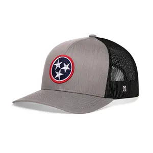 Tennessee Flag Trucker Hat  |  Gray-Black TN Snapback