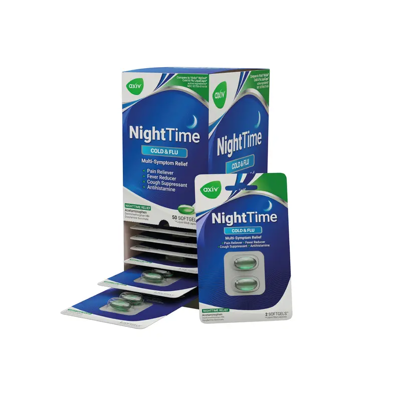 AXIV NightTime Relief Softgels - Ideal for Travel Work Nights Out Healthcare Vitamin Supplements