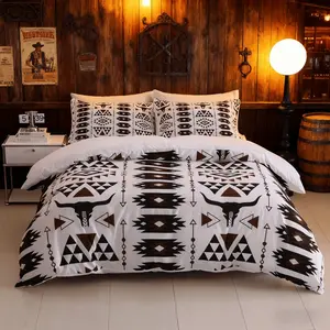 Boho Western Cow Print Quilt Cover Set, Duvet Cover Set, Soft Microfiber Bedding, Halloween Gift, Bedroom Decor, One Size Fits All
