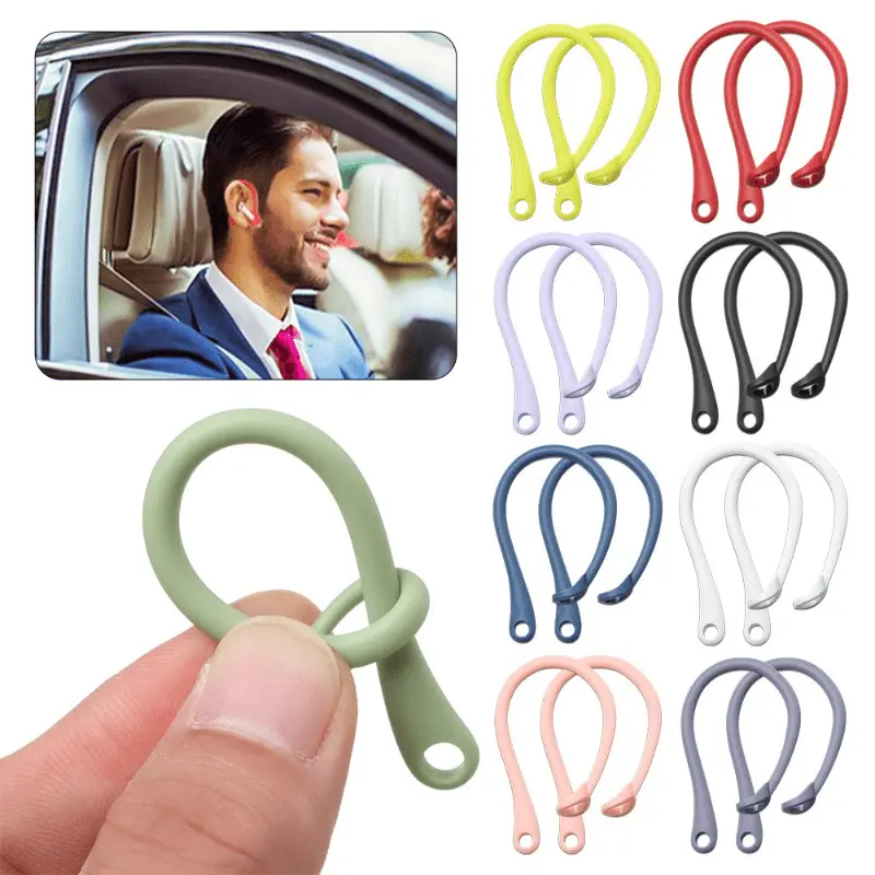 [For Apple AirPods] 1 Pair Eartips Earhook Anti-Lost Wireless Earphones Secure Fit Holder Protective Accessories For Apple AirPods 1 2 3 Pro