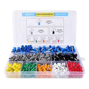 800pcs Boxed Ve Tubular Crimp Terminals, Cable Electrical Connector, Insulated Wire Connectors, Durable Insulation, Colorful Insulation
