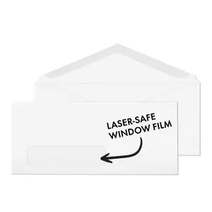 #10 Single Digital Window Envelopes - 2500 Bulk Box - 4 1/8" x 9 1/2" - 24lb White - Gummed - Laser Safe for Printing, Single Left Heat Resistant Window for QuickBooks Invoice or Business Mail