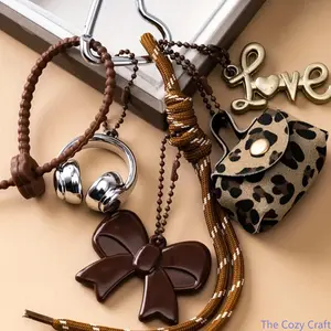 Trendy Leather Mini Bag Charm Keychain Pouch for Women, Aesthetic Backpack Accessory, Cute Coin Purse Pendant, Stylish Designer Key Ring for Bags, Keys & Everyday Outfit Styling tiktokshopspringglowup
