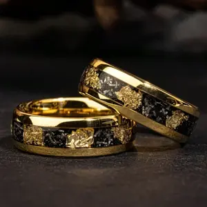 Simple neutral gold plated ring luxury business style for men, party accessory, engagement and gift