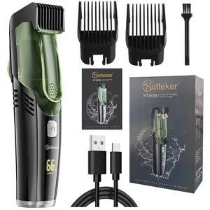 Men's Beard Trimmer Vacuum Razor, Adjustable Length 20 Settings, LED Display, Washable, Birthday Gift, Lithium Ion Batteries Included