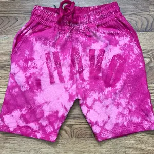Men’s shorts custom with 1 of 1 design. Waffle and streetwear fashion brand bleach design patterns.