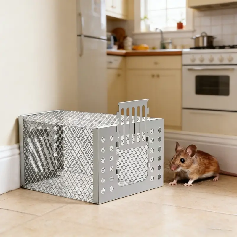 4pcs Professional Rodent Control Cage, Ultra-Durable Iron One-Way Door Mouse Trap