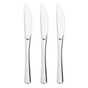 Shiny Metallic Silver Plastic Knives