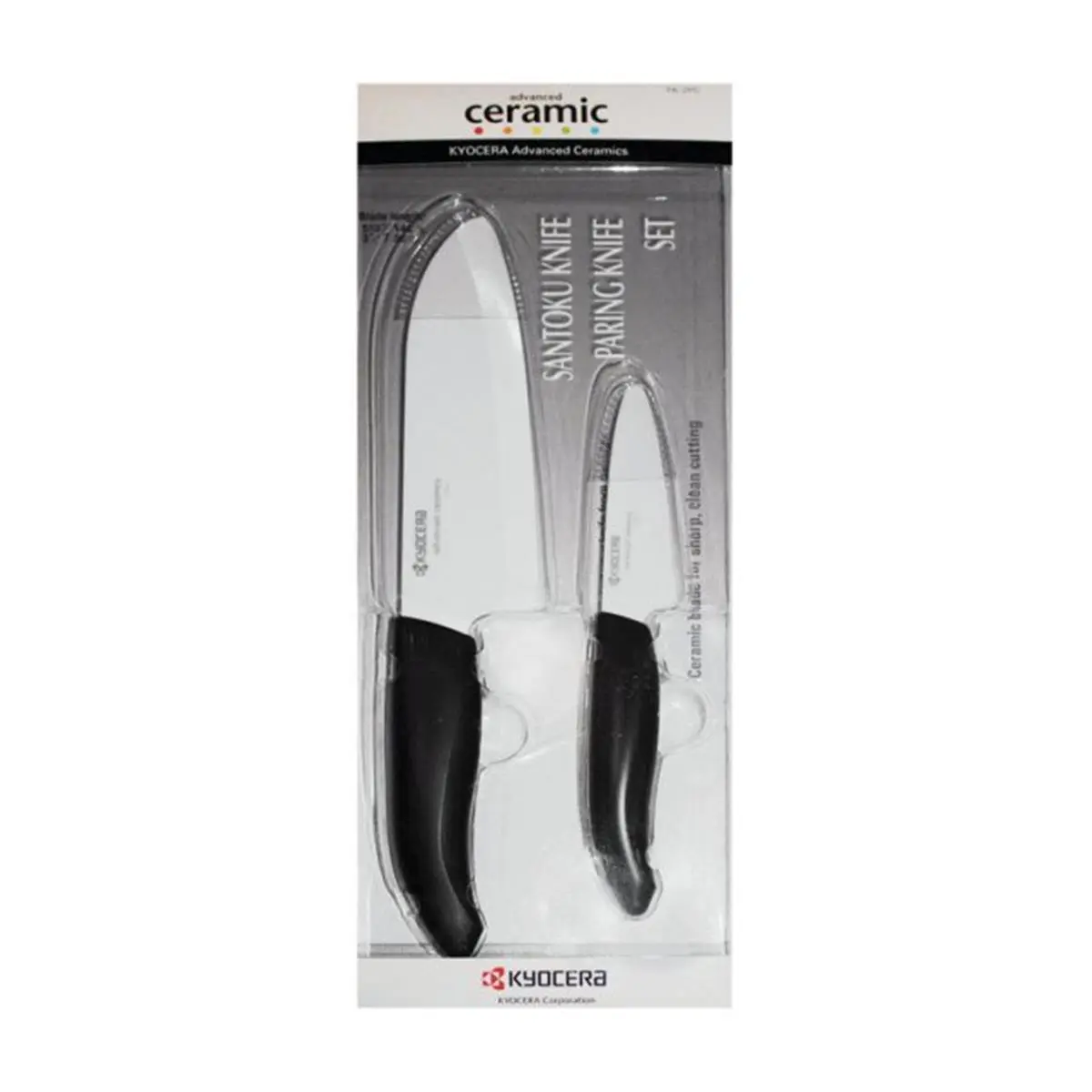 Kyocera FK-2PCCWH4ACE 2-Piece Ceramic Knife Set with Ceramic Blades for Home Kitchen