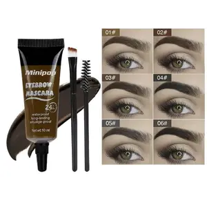 Korean Eyebrow Gels 24H Waterproof Smudge-Proof Long-Lasting Liquid Eyebrow Dye Serum for Eyebrow Styling Set with Skincare Ingredients