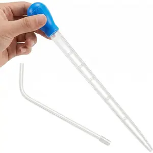 Blue 50ml Aquarium Coral Fish Feeder 27.7IN Extra Long Turkey Baster Aquarium Siphon Water Changer Aquarium Cleaning Tools