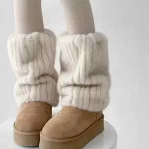 Faux Fur Long Sock Leg Warmer