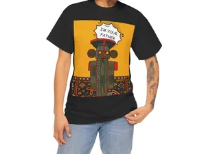 Elephant Man Father's Day Father's Day T-Shirt for African Art Lovers, Afrocentric Clothing, African Heritage Top Casual Cotton
