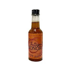 Chiltepin Sonora Hot Honey - Hot Honey in Plastic Bottle with Black Lid - Flavor, Sweet Honey infused with Chiltepin peppers