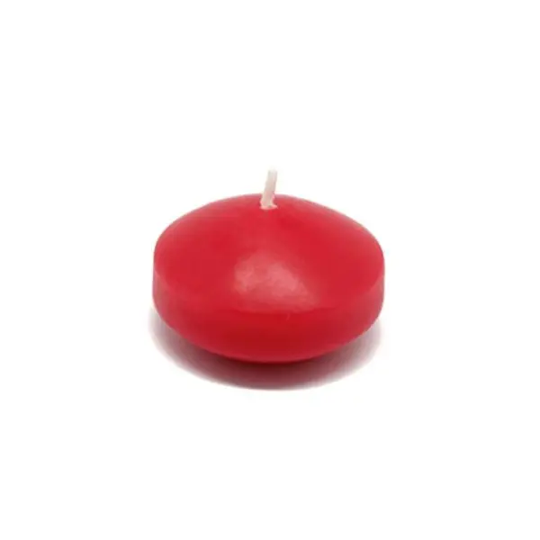 Red Round Unscented 1.75 in. Floating Candles - 24-Piece Box for Home Decor, Room Decor