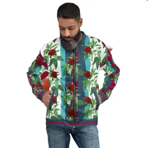 BLVCK ROSE BOMBER JACKET with Colorful Floral Design and Zip Front Closure Stylish Fashion