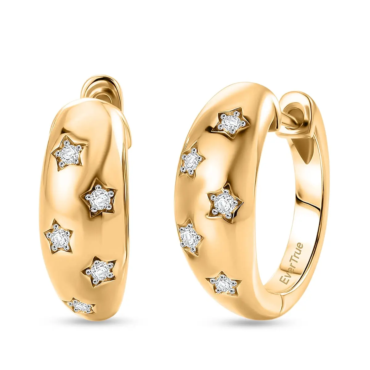 Evertrue Lab Grown Diamond G-H SI 0.15 ctw Hoop Earrings in 18K YG Plated