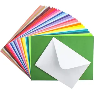 48 Blank Folded Cards and Envelopes Colored Cards White Envelopes 5 x 7 Inch Colorful Greeting Cards 24 Assorted Colors Weight for Greeting,Invitation,Card Making
