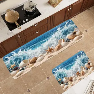 2D Beach Shell Printed Corridor Carpet Kitchen Carpet Entrance Living Room or Bedroom Decoration Printed Carpet Decoration Soft Floor Mat Floor Mat Suitable for Home Decoration in Indoor Living Room and Bedroom