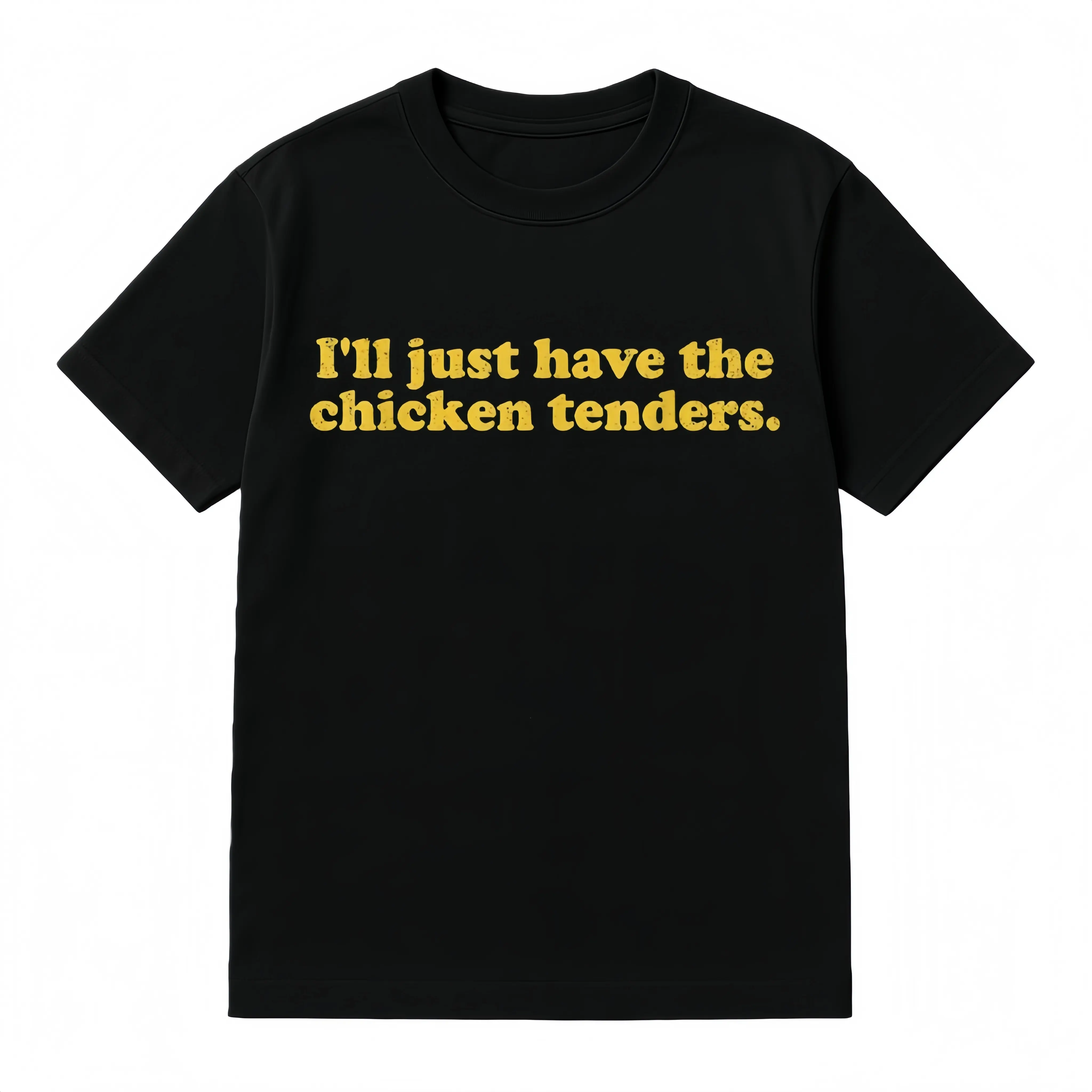 Women's Cotton Round Neck Shortsleeve Breathable Funny Shirt, "I'll Just Have The Chicken Tenders" Plain Graphic Top, Chicken Women's T-Shirt Golf Gift, Funny Shirts