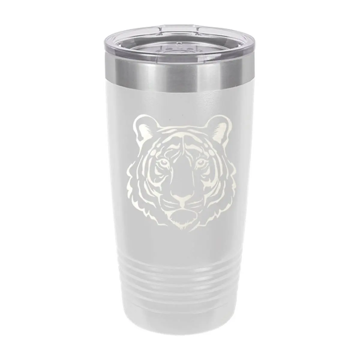 Tiger Tumbler, 20oz Insulated Cup, Game Day School Spirit Gift #TWB20-TIGER-WHT