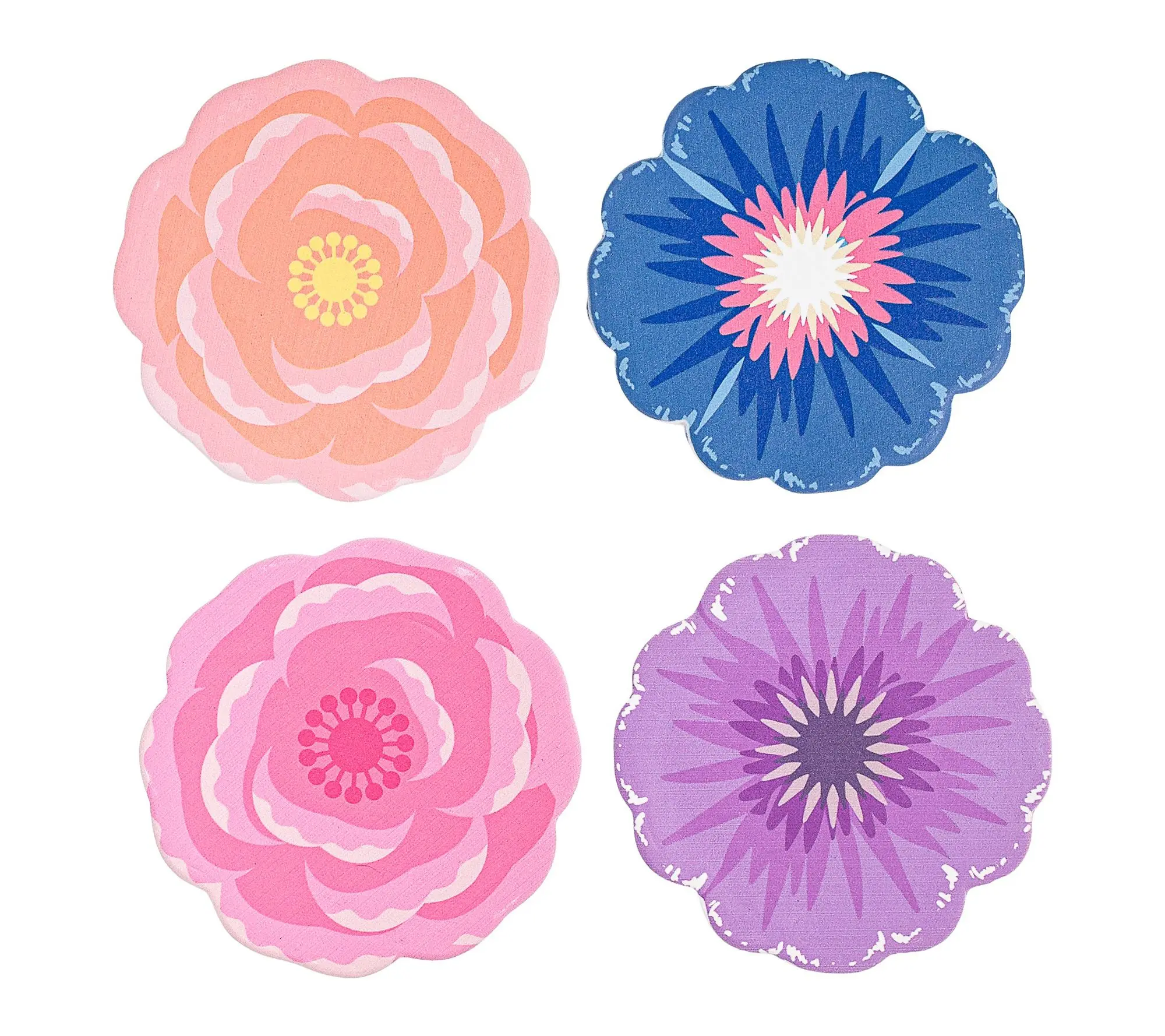 10 Strawberry Street Set of 4 Flower Coasters