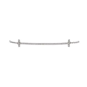 Pre-owned Tiffany & Co. T Smile Chain Bracelet 18K White Gold with Diamonds Medium by Rebag