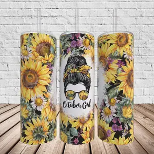 October Girl 20 oz Tumbler Insulated Skinny