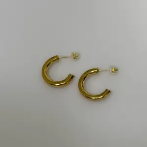 18K Waterproof Gold Earrings - Mini Hoop Huggie Earrings for Women