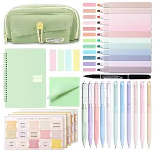 Bible Journaling Kit, 1 Set Including Highlighters & Pens & Bible Tabs & Sticky Notes & Pencil Case & Notebook, School Journal Study Supplies, School Bundle
