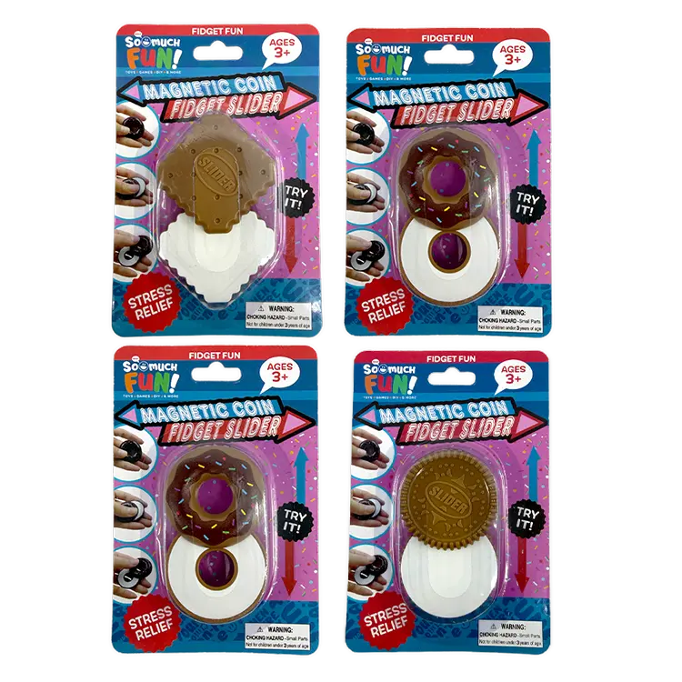 4PK Fidget Magnetic Coin Slide Toy
