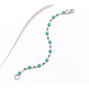 American West Sterling Silver Concha Tennis Bracelet