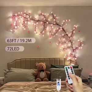 Single Piece Sakura Fairy Light, 8 Modes Birch Tree Vine Decor Lights, IPX4 Waterproof, DIY Wreath Ornament for Bedroom Wedding Holiday Home Decoration