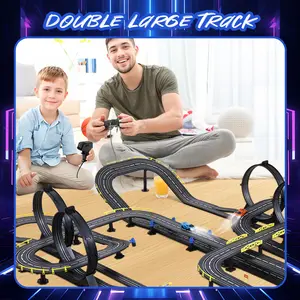 Electric Slot Car Race Track Set for Kids, Electric Remote Control Track Car High Speed Showdown,Gifts Toys for Boys Girls Ages 8-10