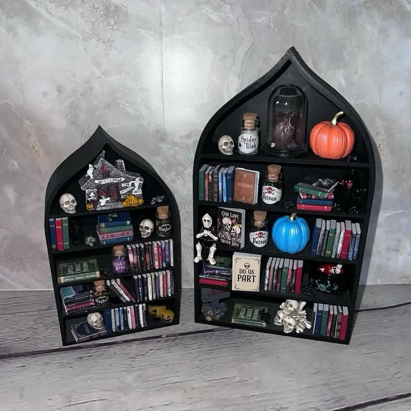 Mini Bookshelves- Completed bookshelves with books and decor