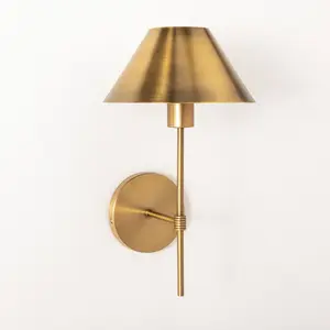 Metal Sconce Wall Light (Includes LED Light Bulb) Brass - Threshold designed with Studio McGee: Dimmable, Plug-In, ETL Listed