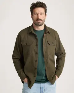 PENDLETON MEN'S BURNSIDE COTTON FLANNEL SHIRT FOREST GREEN HEATHER