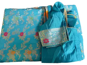 Dola Silk Saree with stitch Blouse in varieties of sizes and Color