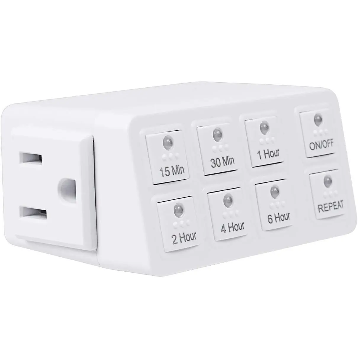 Indoor Countdown Timer with Repeat Function, Heavy Duty Accurate Compact Size for Charger Vacation , 3-Prong Grounded Outlet, 15A/1875W   ETL Listed
