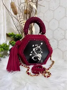 Handmade Hexagon Crochet Handbag – Luxury Statement Piece