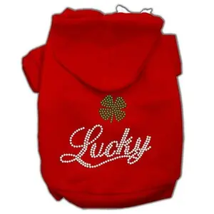 Mirage Pet Products 54-45 SMRD Lucky Rhinestone Hoodies Red S - 10