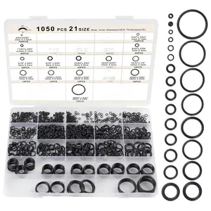 1050PCS O-Ring Kit, 21 Metric Sizes, Nitrile Rubber, Oil & Heat Resistant for Auto & Plumbing