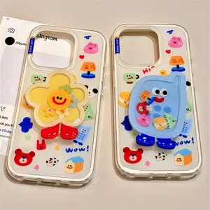 Cute And Popular Rocking Music Sunflower Holder Phone Case For iPhone 16 Promax 15 13 14 12 New Design Protective Cover