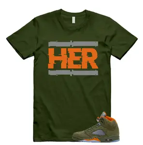 5 Olive Army Solar Orange Black Retro T Shirt Match HER, 5 Olive Outfit, Graphic Tees, Womenswear Top T-Shirt
