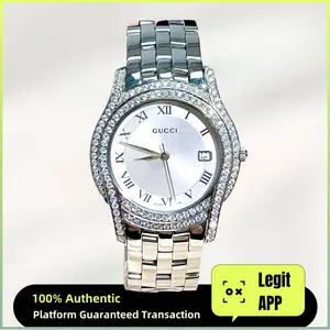 Gucci Stainless Steel 35mm Silver&White Dial Diamond Set Unisex Quartz Watch 21122204