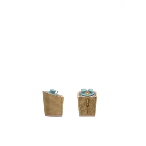 Block Heel Kit 3 Gold Metallic Snake